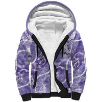 Japanese Koi Fish Sherpa Hoodie Purple Wagara Palaka Honohono Pikake Lei