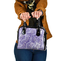 Japanese Koi Fish Shoulder Handbag Purple Wagara Palaka Honohono Pikake Lei