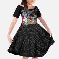 Personalized Japanese Koi Fish Ramen Family Matching Mermaid Dress and Hawaiian Shirt Aloha Shark Kakau Pattern