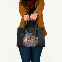 Personalized Japanese Koi Fish Ramen Leather Bag Aloha Shark Kakau Pattern LT9 - Polynesian Pride