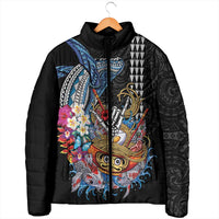 Personalized Japanese Koi Fish Ramen Padded Jacket Aloha Shark Kakau Pattern LT9 - Polynesian Pride