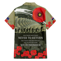 ANZAC Day We Remember Family Matching Off The Shoulder Long Sleeve Dress and Hawaiian Shirt Maori Silver Fern Camouflage Motif LT9 - Polynesian Pride