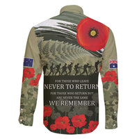 ANZAC Day We Remember Family Matching Off Shoulder Maxi Dress and Hawaiian Shirt Maori Silver Fern Camouflage Motif LT9 - Polynesian Pride