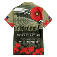ANZAC Day We Remember Family Matching Short Sleeve Bodycon Dress and Hawaiian Shirt Maori Silver Fern Camouflage Motif LT9 - Polynesian Pride