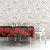 ANZAC Day We Remember Tablecloth Maori Silver Fern Camouflage Motif