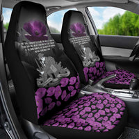ANZAC Day Remembrance Car Seat Cover Purple Poppy We Will Remember Them