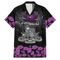 ANZAC Day Remembrance Family Matching Off The Shoulder Long Sleeve Dress and Hawaiian Shirt Purple Poppy We Will Remember Them LT9 Dad's Shirt - Short Sleeve Purple - Polynesian Pride