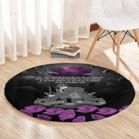 ANZAC Day Remembrance Round Carpet Purple Poppy We Will Remember Them