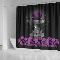 ANZAC Day Remembrance Shower Curtain Purple Poppy We Will Remember Them