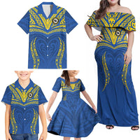 Custom Oceania Football Solomon Kings Family Matching Off Shoulder Maxi Dress and Hawaiian Shirt Polynesian Tribal Pattern LT9 - Polynesian Pride