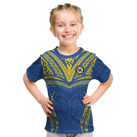 Custom Oceania Football Solomon Kings Kid T Shirt Polynesian Tribal Pattern