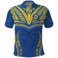 Custom Oceania Football Solomon Kings Polo Shirt Polynesian Tribal Pattern