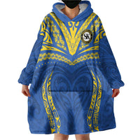 Custom Oceania Football Solomon Kings Wearable Blanket Hoodie Polynesian Tribal Pattern