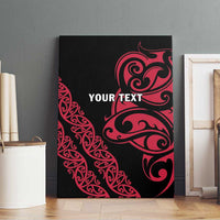 All Black Maori Tribal Tattoo Personalised Canvas Wall Art Classic Red Polynesian Style LT9 - Polynesian Pride