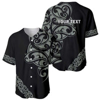 All Black Maori Tribal Tattoo Personalised Baseball Jersey Moss Green Polynesian Style LT9 - Polynesian Pride