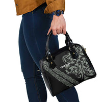 All Black Maori Tribal Tattoo Personalised Shoulder Handbag Moss Green Polynesian Style - Polynesian Pride
