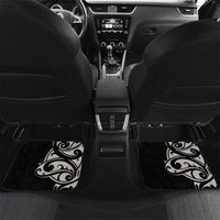 All Black Maori Tribal Tattoo Personalised Car Mats Stone Gray Polynesian Style LT9 Set 2pcs - Back Gray - Polynesian Pride