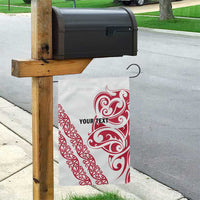 All White Maori Tribal Tattoo Personalised Garden Flag Classic Red Polynesian Style LT9 - Polynesian Pride