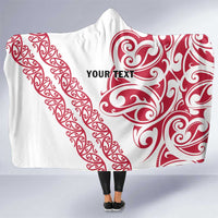 All White Maori Tribal Tattoo Personalised Hooded Blanket Classic Red Polynesian Style LT9 One Size Red - Polynesian Pride