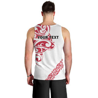 All White Maori Tribal Tattoo Personalised Men Tank Top Classic Red Polynesian Style LT9 - Polynesian Pride
