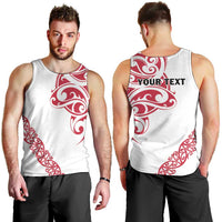 All White Maori Tribal Tattoo Personalised Men Tank Top Classic Red Polynesian Style LT9 - Polynesian Pride