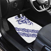 All White Maori Tribal Tattoo Personalised Car Mats Dark Blue Polynesian Style LT9 - Polynesian Pride