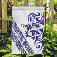 All White Maori Tribal Tattoo Personalised Garden Flag Dark Blue Polynesian Style LT9 Garden Flag Blue - Polynesian Pride