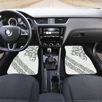 All White Maori Tribal Tattoo Personalised Car Mats Moss Green Polynesian Style - Polynesian Pride