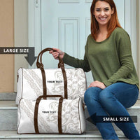 All White Maori Tribal Tattoo Personalised Travel Bag Stone Gray Polynesian Style - Polynesian Pride