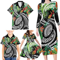 Polynesian Pacific Rugby Tribal Family Matching Long Sleeve Bodycon Dress and Hawaiian Shirt Tropical Vibe LT9 - Polynesian Pride