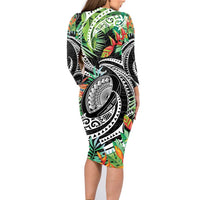 Polynesian Pacific Rugby Tribal Family Matching Long Sleeve Bodycon Dress and Hawaiian Shirt Tropical Vibe LT9 - Polynesian Pride