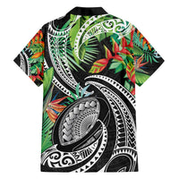 Polynesian Pacific Rugby Tribal Family Matching Off The Shoulder Long Sleeve Dress and Hawaiian Shirt Tropical Vibe LT9 - Polynesian Pride
