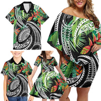 Polynesian Pacific Rugby Tribal Family Matching Off Shoulder Short Dress and Hawaiian Shirt Tropical Vibe LT9 - Polynesian Pride