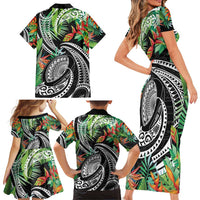 Polynesian Pacific Rugby Tribal Family Matching Short Sleeve Bodycon Dress and Hawaiian Shirt Tropical Vibe LT9 - Polynesian Pride