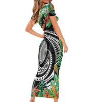 Polynesian Pacific Rugby Tribal Family Matching Short Sleeve Bodycon Dress and Hawaiian Shirt Tropical Vibe LT9 - Polynesian Pride