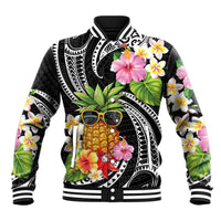 Hau'oli Makahiki Hou Baseball Jacket Aloha Pineapple Tropical Vibe