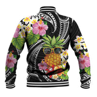 Hau'oli Makahiki Hou Baseball Jacket Aloha Pineapple Tropical Vibe