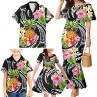 Hau'oli Makahiki Hou Family Matching Mermaid Dress and Hawaiian Shirt Aloha Pineapple Tropical Vibe LT9 - Polynesian Pride