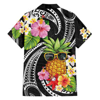 Hau'oli Makahiki Hou Family Matching Off Shoulder Short Dress and Hawaiian Shirt Aloha Pineapple Tropical Vibe LT9 - Polynesian Pride