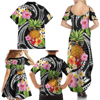 Hau'oli Makahiki Hou Family Matching Summer Maxi Dress and Hawaiian Shirt Aloha Pineapple Tropical Vibe LT9 - Polynesian Pride