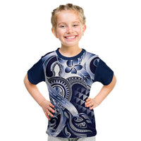 Aloha Blue Tribal Honu Tattoo Kid T Shirt