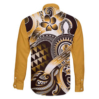 Aloha Gold Tribal Honu Tattoo Family Matching Mermaid Dress and Hawaiian Shirt LT9 - Polynesian Pride