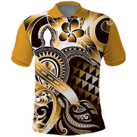 Aloha Gold Tribal Honu Tattoo Polo Shirt