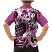 Aloha Pink Tribal Honu Tattoo Family Matching Mermaid Dress and Hawaiian Shirt LT9 - Polynesian Pride