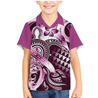 Aloha Pink Tribal Honu Tattoo Family Matching Mermaid Dress and Hawaiian Shirt LT9 Son's Shirt Pink - Polynesian Pride