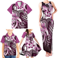 Aloha Pink Tribal Honu Tattoo Family Matching Tank Maxi Dress and Hawaiian Shirt LT9 - Polynesian Pride