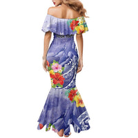 Personalised Chuuk States Humpback Whale Family Matching Mermaid Dress and Hawaiian Shirt Polynesian Tropical Flowers LT9 - Polynesian Pride