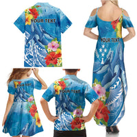 Personalised Kosrae States Humpback Whale Family Matching Summer Maxi Dress and Hawaiian Shirt Polynesian Tropical Flowers LT9 - Polynesian Pride