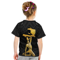 Haitian Negre Marron 1804 Kid T Shirt Black Polynesian Pattern