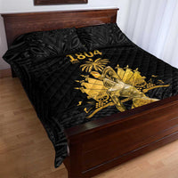 Haitian Negre Marron 1804 Quilt Bed Set Black Polynesian Pattern